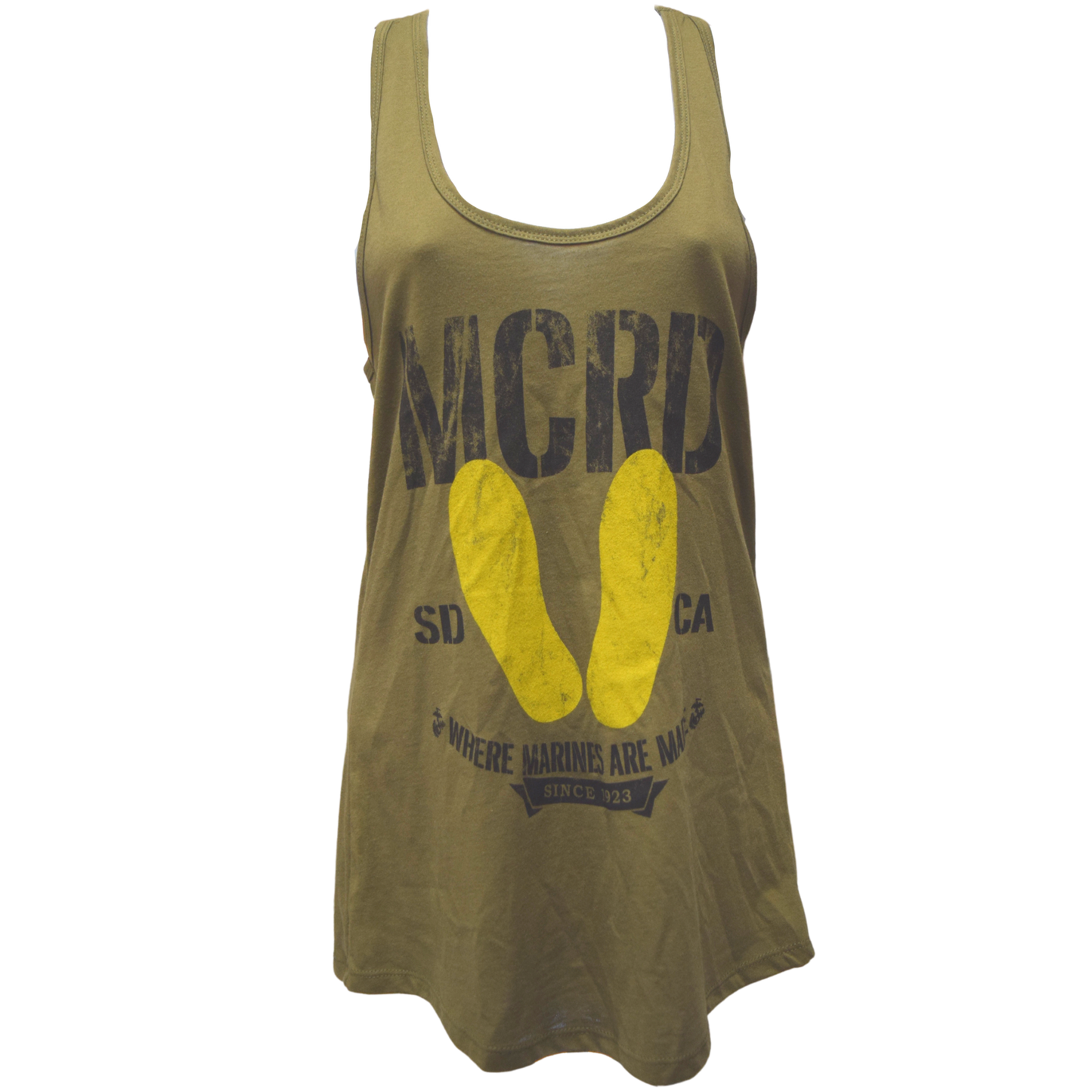 MCRD Yellow Footprint Tank in Green