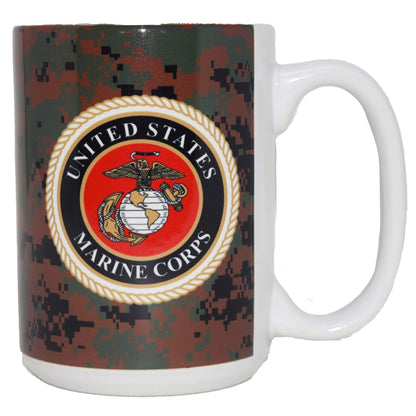 Marine Corps Emblem and EGA Digital Camo Mug